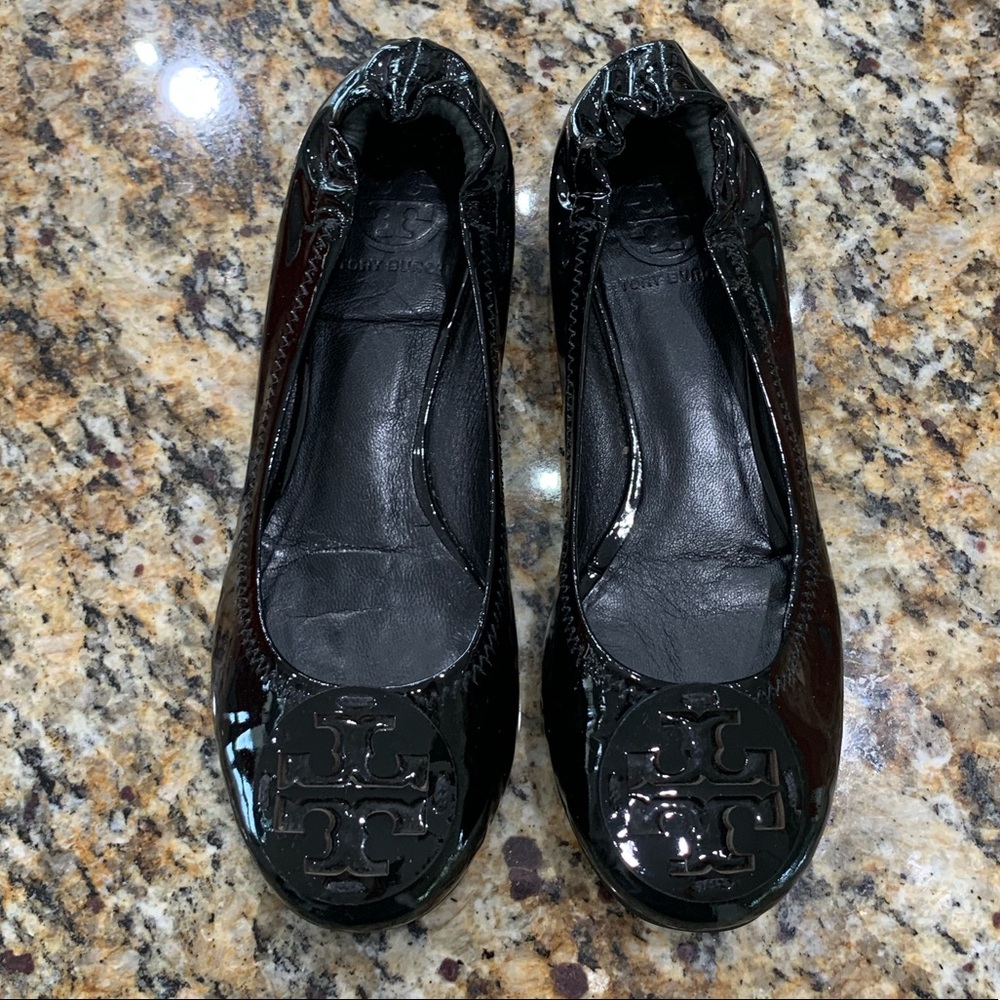 Tory Burch Reva Black Patent size 6.5